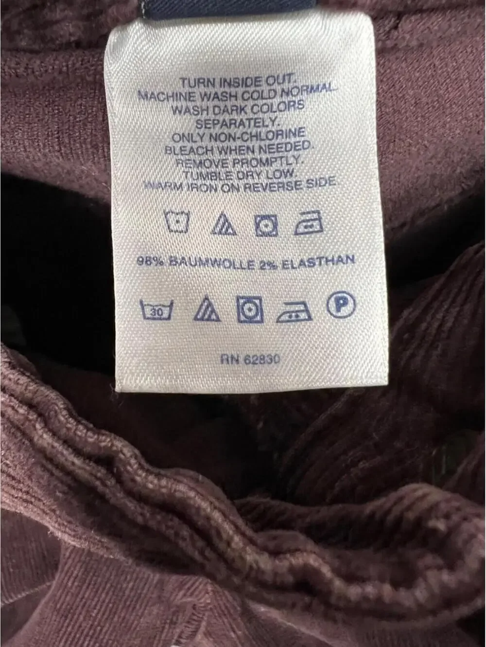 Lands' End Modern Fit Womens 10 Corduroy Pants Straight Leg Burgundy Casual